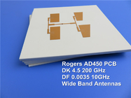 Rogers AD450 Hochfrequenz-PWB errichtet auf Substrat 10mil 0.254mm mit Immersions-Gold für breite Band-Antennen.