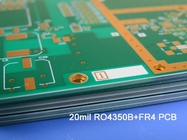 Hybride PCB mit 6 Schichten, 2,24 mm Tg170 FR-4 und 20 mil RO4003C kombiniert