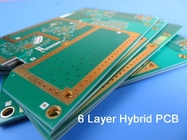 Hybride PCB mit 6 Schichten, 2,24 mm Tg170 FR-4 und 20 mil RO4003C kombiniert