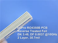 Behandelte Folie PWBs Mikrowelle RO4350B LoPro PWB-30.7mil Rogers High Frequency Rückseite mit ENIG für Digital-Anwendungen