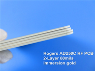 Rogers Rf und Mikrowelle PWB auf Substraten 60mil 1.524mm AD250C mit Immersions-Gold