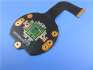 Doppelschicht-flexible gedruckte Schaltung (FPC) mit schwarzem Coverlay und FR4 als Versteifung plus Goldauflagen für Gigabyte-Schalter