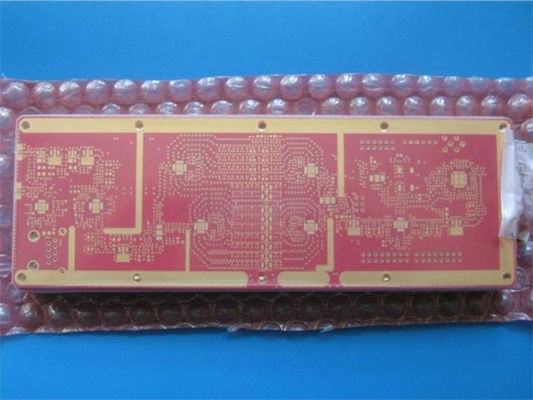 Hybrides 10-Layer hybrides PWB PWB-Rogers RO4350 6.6mil+FR4 mit roter Lötmittel-Maske und Immersions-Gold